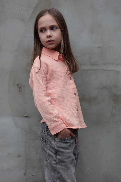 Детская рубашка из муслина GASTON, Розовый — Caimano.