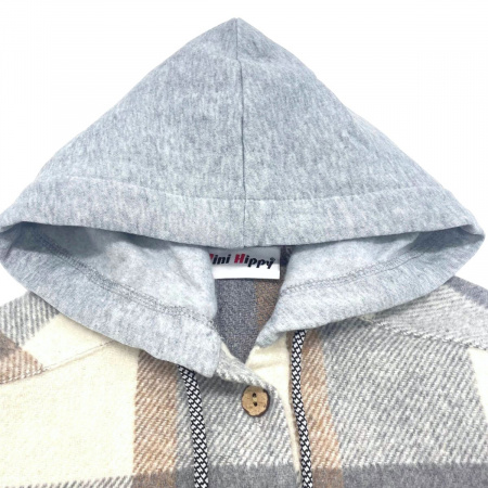 Рубашка в клетку детская MINI HIPPY MAX, серый 013 — Caimano.