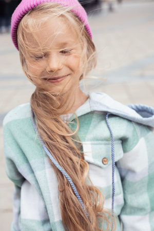 Зеленая рубашка в клетку детская Mini Hippy MAX, салатовая 028 — Caimano.