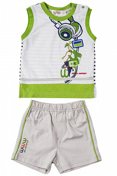 Комплект из хлопка для мальчика: майка с шортиками, M15-12 Mini Hippy — Caimano.