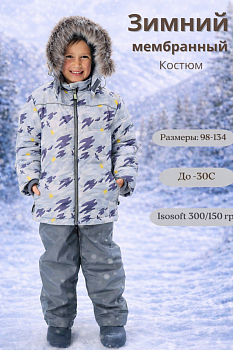  Зимний костюм-комплект для мальчика, MAXWELL 2208 Серый — Caimano.