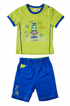 Хлопковый костюм для мальчика: футболка и шорты, M15-13 Mini Hippy — Caimano.