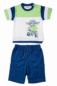 Трикотажный костюм для мальчика: футболка и бермуды, M15-05 Mini Hippy — Caimano.