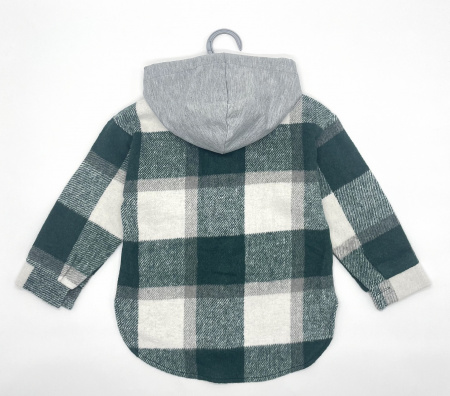 Рубашка в клетку детская Mini Hippy MAX, темно-зеленый 035 — Caimano.