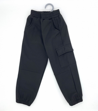 Детские брюки Softshell для девочки и мальчика TED 040 черный — Caimano.
